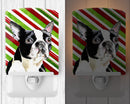 Boston Terrier Candy Cane Holiday Christmas Ceramic Night Light SC9320CNL