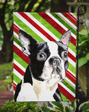 Boston Terrier Candy Cane Holiday Christmas Garden Flag – Decorative Outdoor Yard Flag