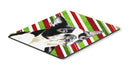 Boston Terrier Candy Cane Holiday Christmas Mouse Pad, Hot Pad or Trivet