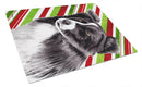 Border Collie Candy Cane Holiday Christmas Glass Cutting Boards – Durable, Decorative Kitchen Art Large