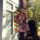 Dachshund Candy Cane Holiday Christmas House Flag 28x40 Porch Sleeve Pole Decorative Outside Yard Banner Artwork Wall Hanging, Polyester
