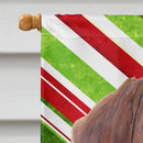 Dachshund Candy Cane Holiday Christmas House Flag 28x40 Porch Sleeve Pole Decorative Outside Yard Banner Artwork Wall Hanging, Polyester