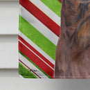 Dachshund Candy Cane Holiday Christmas House Flag 28x40 Porch Sleeve Pole Decorative Outside Yard Banner Artwork Wall Hanging, Polyester