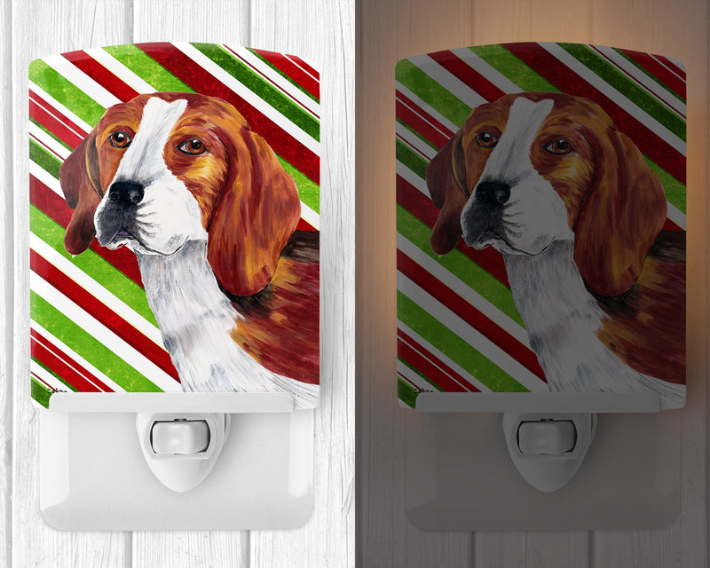 Beagle Candy Cane Holiday Christmas Ceramic Night Light SC9329CNL