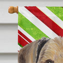 Airedale Candy Cane Holiday Christmas House Flag 28x40 Porch Sleeve Pole Decorative Outside Yard Banner Artwork Wall Hanging, Polyester