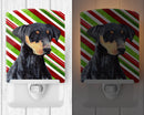 Doberman Candy Cane Holiday Christmas Ceramic Night Light Compact, UL-Certified, Ideal for Bedroom, Bathroom, Nursery, Hallway, Kitchen, 6x4x3, Multicolor