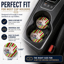 Pit Bull Candy Cane Holiday Christmas Set of 2 Cup Holder Car Coasters Absorbent Round Sandstone Coasters Gifts for Men or Women, 2.5, Multicolor
