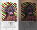 Labrador Candy Cane Holiday Christmas Ceramic Night Light Compact, UL-Certified, Ideal for Bedroom, Bathroom, Nursery, Hallway, Kitchen, 6x4x3, Multicolor