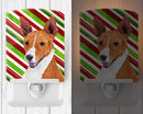 Basenji Candy Cane Holiday Christmas Ceramic Night Light Compact, UL-Certified, Ideal for Bedroom, Bathroom, Nursery, Hallway, Kitchen, 6x4x3, Multicolor