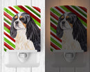 Cavalier Spaniel Candy Cane Holiday Christmas Ceramic Night Light Compact, UL-Certified, Ideal for Bedroom, Bathroom, Nursery, Hallway, Kitchen, 6x4x3, Multicolor