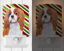 Cavalier Spaniel Candy Cane Holiday Christmas Ceramic Night Light Compact, UL-Certified, Ideal for Bedroom, Bathroom, Nursery, Hallway, Kitchen, 6x4x3, Multicolor