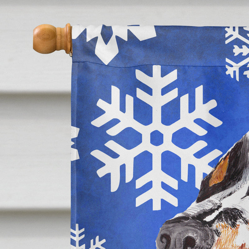 Springer Spaniel Winter Snowflakes Holiday Flag Canvas House Size