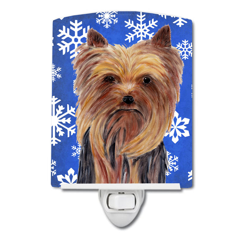 Yorkie Winter Snowflakes Holiday Ceramic Night Light SC9365CNL