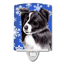 Border Collie Winter Snowflakes Holiday Ceramic Night Light SC9367CNL