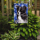 Border Collie Winter Snowflakes Holiday Garden Flag – Decorative Outdoor Yard Flag