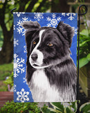 Border Collie Winter Snowflakes Holiday Garden Flag – Decorative Outdoor Yard Flag
