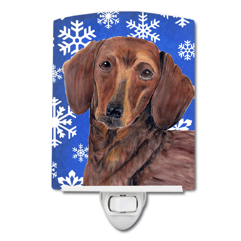 Dachshund Winter Snowflakes Holiday Ceramic Night Light SC9368CNL