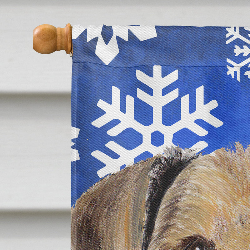 Airedale Winter Snowflakes Holiday Flag Canvas House Size