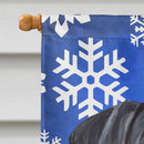 Doberman Winter Snowflakes Holiday House Flag 28x40 Porch Sleeve Pole Decorative Outside Yard Banner Artwork Wall Hanging, Polyester