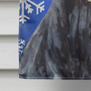 Doberman Winter Snowflakes Holiday House Flag 28x40 Porch Sleeve Pole Decorative Outside Yard Banner Artwork Wall Hanging, Polyester