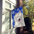 American Eskimo Winter Snowflakes Holiday Flag Canvas House Size