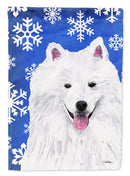American Eskimo Winter Snowflakes Holiday Garden Flag – Decorative Outdoor Yard Flag