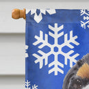 Cavalier Spaniel Winter Snowflakes Holiday House Flag 28x40 Porch Sleeve Pole Decorative Outside Yard Banner Artwork Wall Hanging, Polyester