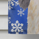 Cavalier Spaniel Winter Snowflakes Holiday House Flag 28x40 Porch Sleeve Pole Decorative Outside Yard Banner Artwork Wall Hanging, Polyester