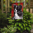Border Collie Red and Green Snowflakes Holiday Christmas Garden Flag – Decorative Outdoor Yard Flag