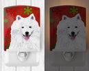 American Eskimo Red and Green Snowflakes Holiday Christmas Ceramic Night Light SC9419CNL