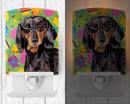 Dachshund Easter Eggtravaganza Ceramic Night Light Compact, UL-Certified, Ideal for Bedroom, Bathroom, Nursery, Hallway, Kitchen, 6x4x3, Multicolor