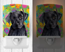 Labrador Easter Eggtravaganza Ceramic Night Light Compact, UL-Certified, Ideal for Bedroom, Bathroom, Nursery, Hallway, Kitchen, 6x4x3, Multicolor
