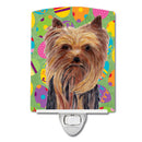 Yorkie Easter Eggtravaganza Ceramic Night Light Compact, UL-Certified, Ideal for Bedroom, Bathroom, Nursery, Hallway, Kitchen, 6x4x3, Multicolor