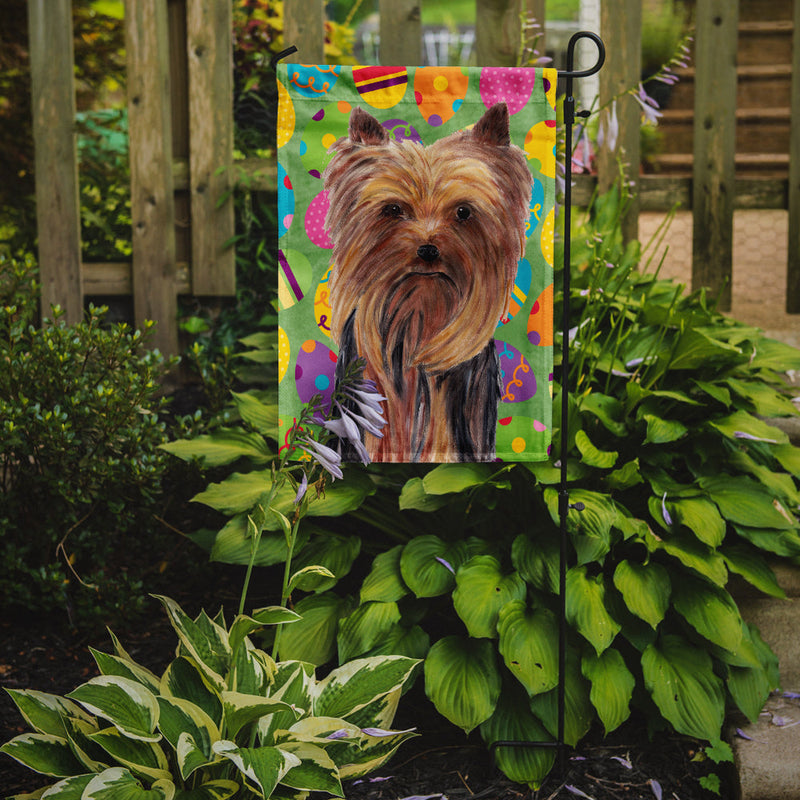 Yorkie Easter Eggtravaganza Flag Garden Size