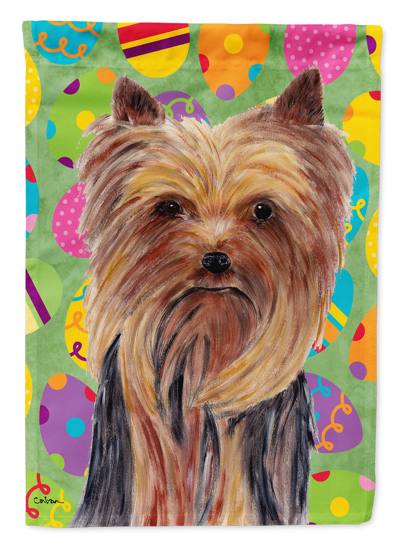 Yorkie Easter Eggtravaganza Flag Garden Size