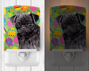 Pug Easter Eggtravaganza Ceramic Night Light Compact, UL-Certified, Ideal for Bedroom, Bathroom, Nursery, Hallway, Kitchen, 6x4x3, Multicolor
