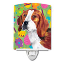 Beagle Easter Eggtravaganza Ceramic Night Light Compact, UL-Certified, Ideal for Bedroom, Bathroom, Nursery, Hallway, Kitchen, 6x4x3, Multicolor