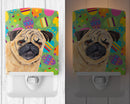 Pug Easter Eggtravaganza Ceramic Night Light Compact, UL-Certified, Ideal for Bedroom, Bathroom, Nursery, Hallway, Kitchen, 6x4x3, Multicolor