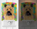 Cairn Terrier Easter Eggtravaganza Ceramic Night Light Compact, UL-Certified, Ideal for Bedroom, Bathroom, Nursery, Hallway, Kitchen, 6x4x3, Multicolor