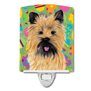 Cairn Terrier Easter Eggtravaganza Ceramic Night Light Compact, UL-Certified, Ideal for Bedroom, Bathroom, Nursery, Hallway, Kitchen, 6x4x3, Multicolor