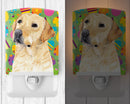 Labrador Easter Eggtravaganza Ceramic Night Light Compact, UL-Certified, Ideal for Bedroom, Bathroom, Nursery, Hallway, Kitchen, 6x4x3, Multicolor