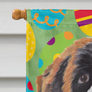 Saint Bernard Easter Eggtravaganza House Flag 28x40 Porch Sleeve Pole Decorative Outside Yard Banner Artwork Wall Hanging, Polyester