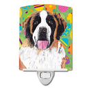 Saint Bernard Easter Eggtravaganza Ceramic Night Light Compact, UL-Certified, Ideal for Bedroom, Bathroom, Nursery, Hallway, Kitchen, 6x4x3, Multicolor