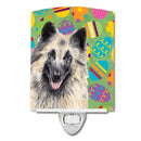 Belgian Tervuren Easter Eggtravaganza Ceramic Night Light Compact, UL-Certified, Ideal for Bedroom, Bathroom, Nursery, Hallway, Kitchen, 6x4x3, Multicolor