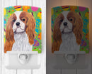 Cavalier Spaniel Easter Eggtravaganza Ceramic Night Light Compact, UL-Certified, Ideal for Bedroom, Bathroom, Nursery, Hallway, Kitchen, 6x4x3, Multicolor