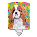 Cavalier Spaniel Easter Eggtravaganza Ceramic Night Light Compact, UL-Certified, Ideal for Bedroom, Bathroom, Nursery, Hallway, Kitchen, 6x4x3, Multicolor