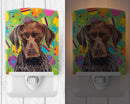 German Shorthaired Pointer Easter Eggtravaganza Ceramic Night Light Compact, UL-Certified, Ideal for Bedroom, Bathroom, Nursery, Hallway, Kitchen, 6x4x3, Multicolor