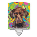 German Shorthaired Pointer Easter Eggtravaganza Ceramic Night Light Compact, UL-Certified, Ideal for Bedroom, Bathroom, Nursery, Hallway, Kitchen, 6x4x3, Multicolor