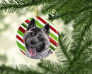 Akita Candy Cane Holiday Christmas Ceramic Ornament SC9480CO1
