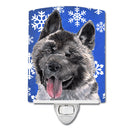 Akita Winter Snowflakes Holiday Ceramic Night Light SC9481CNL